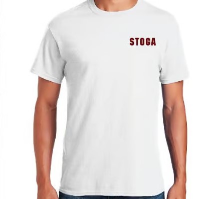 White Conestoga Tee Shirt Front View